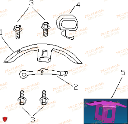 GARDE BOUE AVANT AZMOTORS BLACK ROD 50