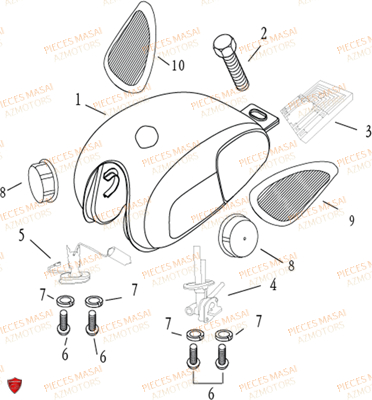 Reservoir AZMOTORS Pièces Moto BLACK ROD 50cc