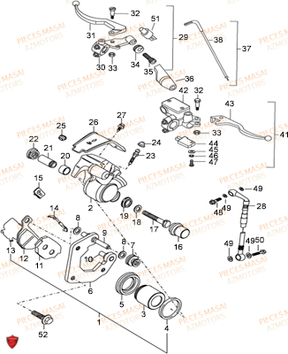 SYSTEME DE FREIN AZMOTORS BLACK ROD 50