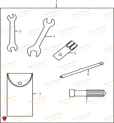 Trousse A Outils MASAI Pièces Moto BLACK ROD 50cc