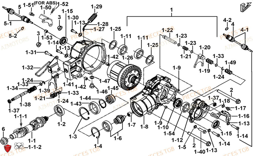 Blocage Differentiel Avant AZMOTORS Pieces TGB BLADE 1000 LTX 2026 (No Serie RFCETTTBJ.. Type: ETT-JJ)