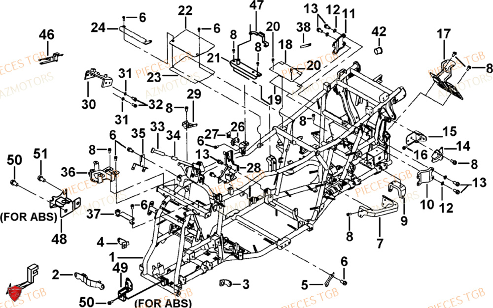Chassis AZMOTORS Pieces TGB BLADE 1000 LTX 2026 (No Serie RFCETTTBJ.. Type: ETT-JJ)