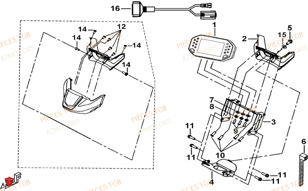 Compteur AZMOTORS Pieces TGB BLADE 1000 LTX 2026 (No Serie RFCETTTBJ.. Type: ETT-JJ)