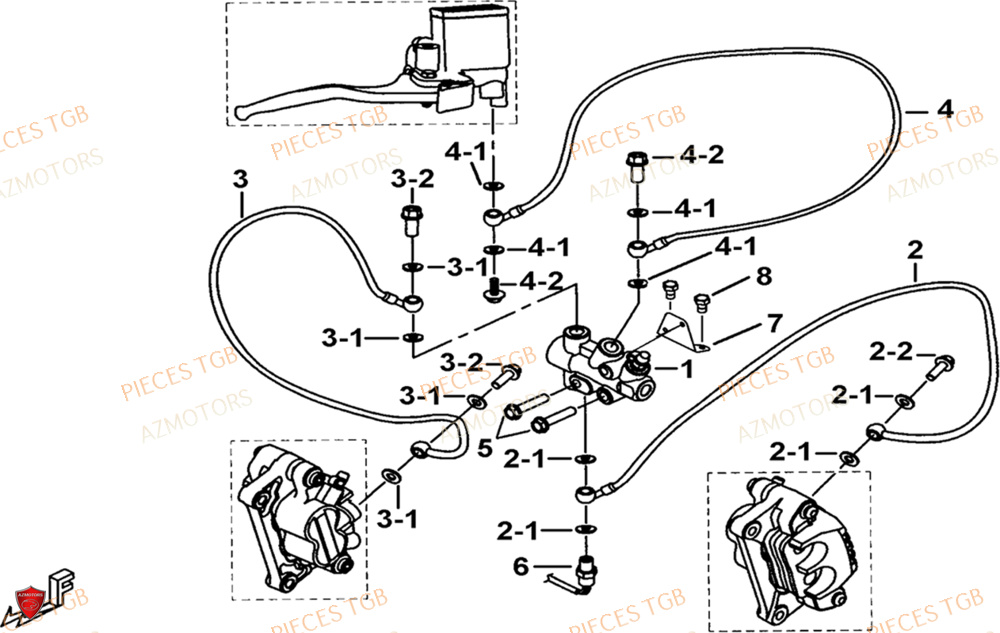 Frein Avant AZMOTORS Pieces TGB BLADE 1000 LTX 2026 (No Serie RFCETTTBJ.. Type: ETT-JJ)