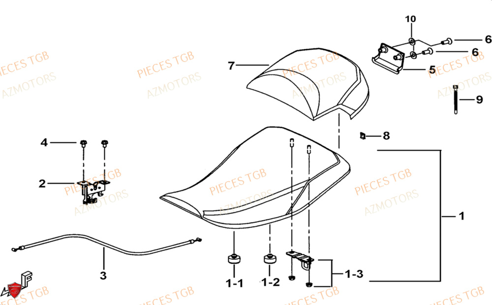 Selle AZMOTORS Pieces TGB BLADE 1000 LTX 2026 (No Serie RFCETTTBJ.. Type: ETT-JJ)