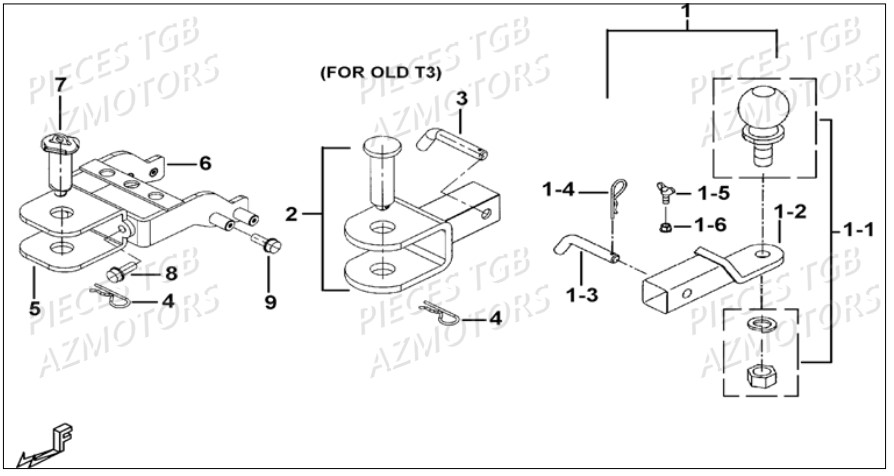 Attelages Option TGB Pieces TGB BLADE 500 SL EFI (No Serie RFCFTGTBB...Type: FTG-HDE)