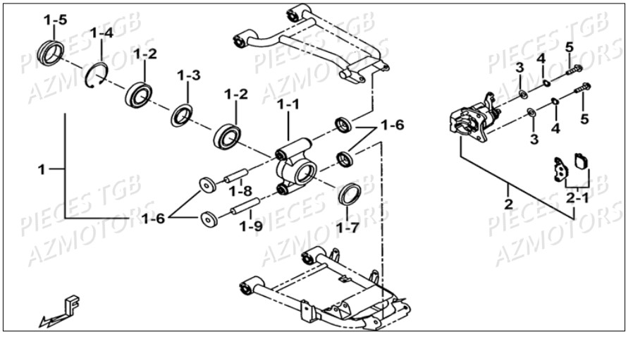 Axe Arriere TGB Pieces TGB BLADE 500 SL EFI (No Serie RFCFTGTBB...Type: FTG-HDE)