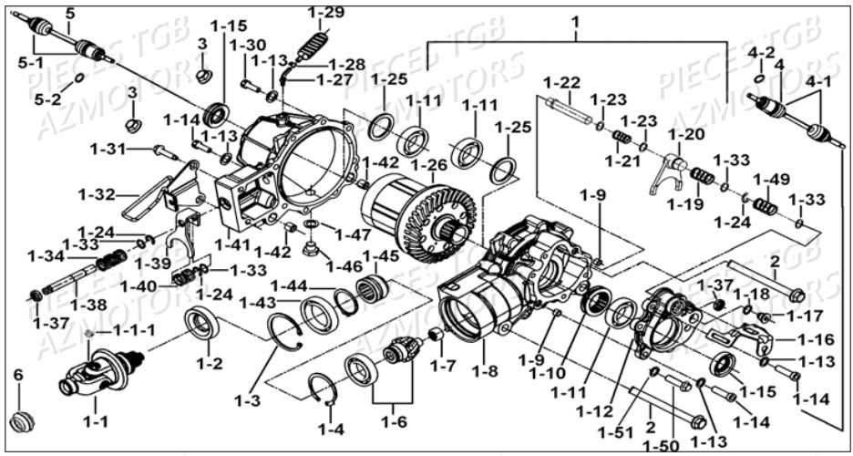 Blocage Differentiel Avant TGB Pieces TGB BLADE 500 SL EFI (No Serie RFCFTGTBB...Type: FTG-HDE)