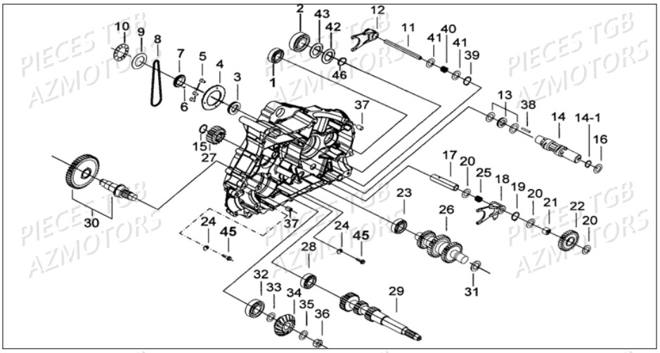 Carter Moteur Gauche 2 TGB Pieces TGB BLADE 500 SL EFI (No Serie RFCFTGTBB...Type: FTG-HDE)