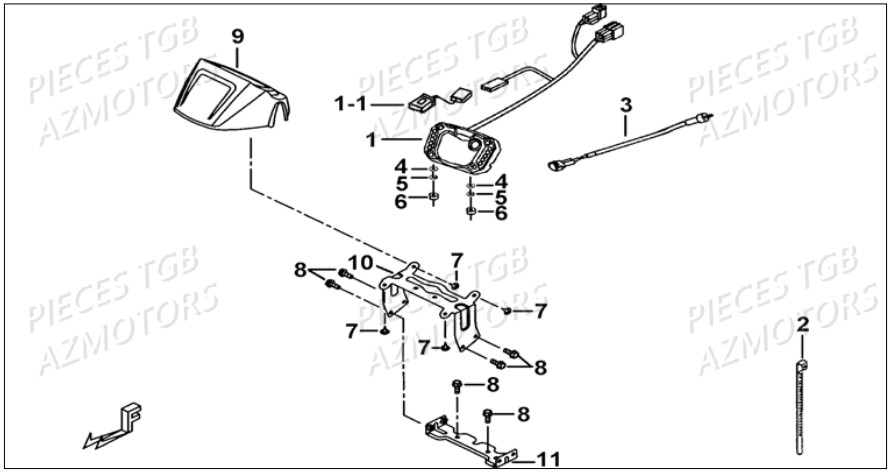 Compteur TGB Pieces TGB BLADE 500 SL EFI (No Serie RFCFTGTBB...Type: FTG-HDE)