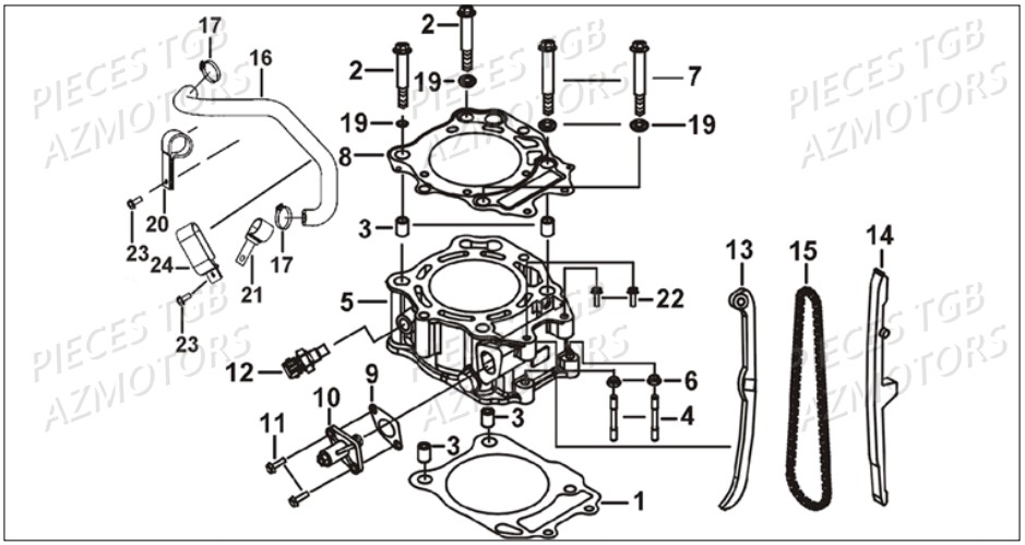 Cylindre TGB Pieces TGB BLADE 500 SL EFI (No Serie RFCFTGTBB...Type: FTG-HDE)