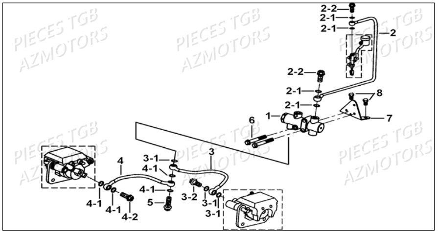 Distributeur Freinage Avant No Serie Depuis 017382 TGB Pieces TGB BLADE 500 SL EFI (No Serie RFCFTGTBB...Type: FTG-HDE)
