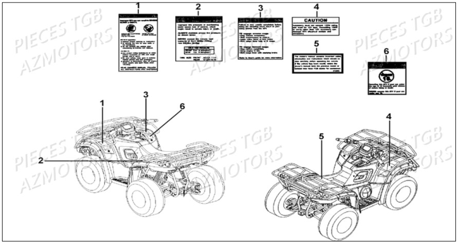 Etiquettes De Securite TGB Pieces TGB BLADE 500 SL EFI (No Serie RFCFTGTBB...Type: FTG-HDE)