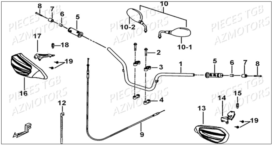 Guidon TGB Pieces TGB BLADE 500 SL EFI (No Serie RFCFTGTBB...Type: FTG-HDE)