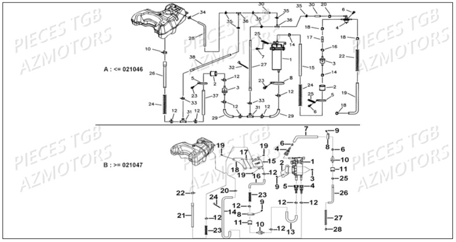 Pompe A Carburant TGB Pieces TGB BLADE 500 SL EFI (No Serie RFCFTGTBB...Type: FTG-HDE)
