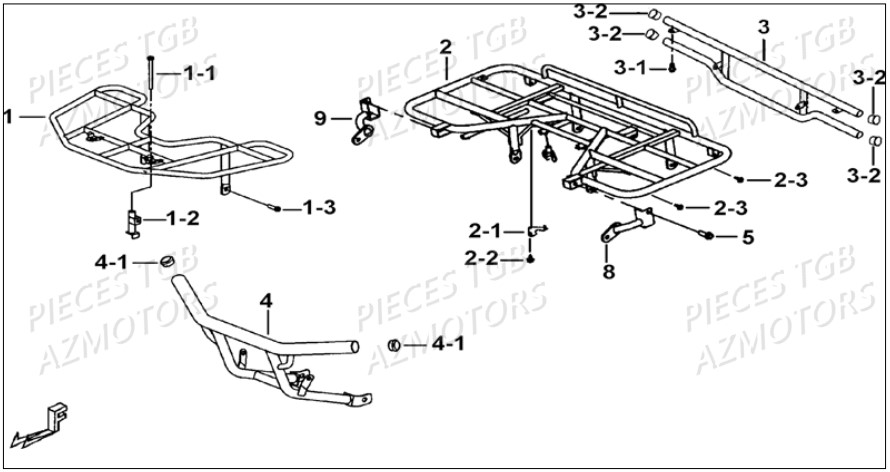 Porte Bagages Pare Chocs Option TGB Pieces TGB BLADE 500 SL EFI (No Serie RFCFTGTBB...Type: FTG-HDE)