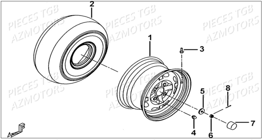 Roues Avant TGB Pieces TGB BLADE 500 SL EFI (No Serie RFCFTGTBB...Type: FTG-HDE)