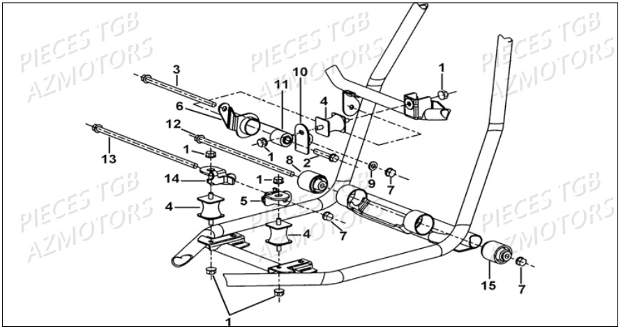 Supports Moteur TGB Pieces TGB BLADE 500 SL EFI (No Serie RFCFTGTBB...Type: FTG-HDE)
