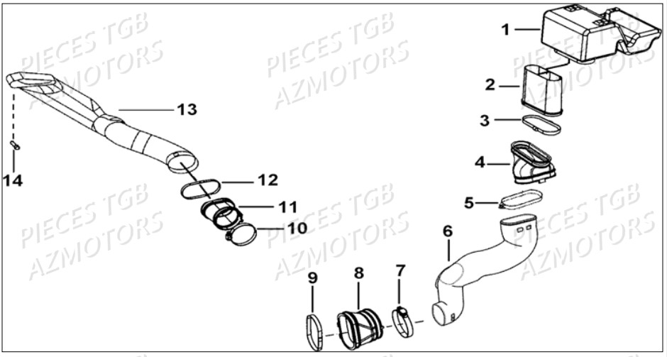 Systeme Admission TGB Pieces TGB BLADE 500 SL EFI (No Serie RFCFTGTBB...Type: FTG-HDE)