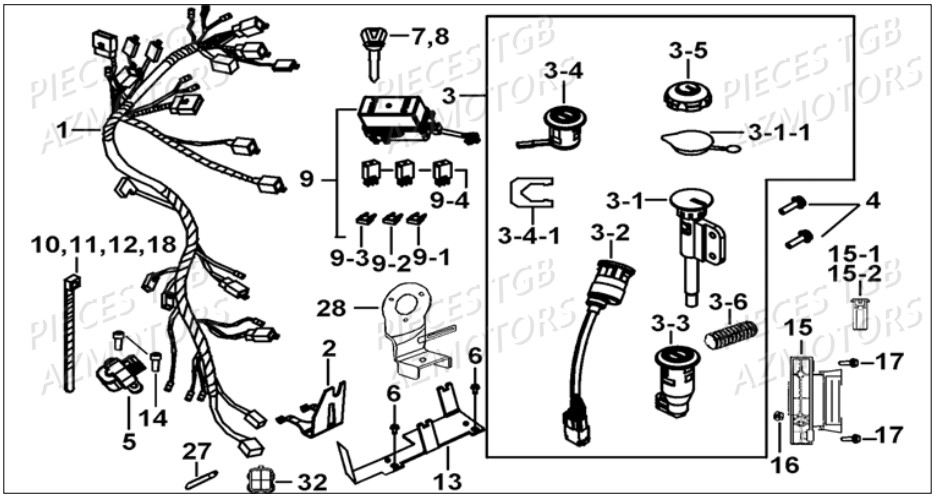 Systeme Electrique 2 TGB Pieces TGB BLADE 500 SL EFI (No Serie RFCFTGTBB...Type: FTG-HDE)