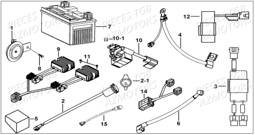 Systeme Electrique 3 TGB Pieces TGB BLADE 500 SL EFI (No Serie RFCFTGTBB...Type: FTG-HDE)