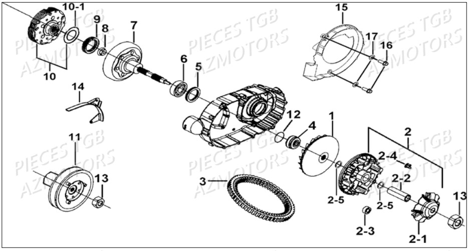 Variateur TGB Pieces TGB BLADE 500 SL EFI (No Serie RFCFTGTBB...Type: FTG-HDE)