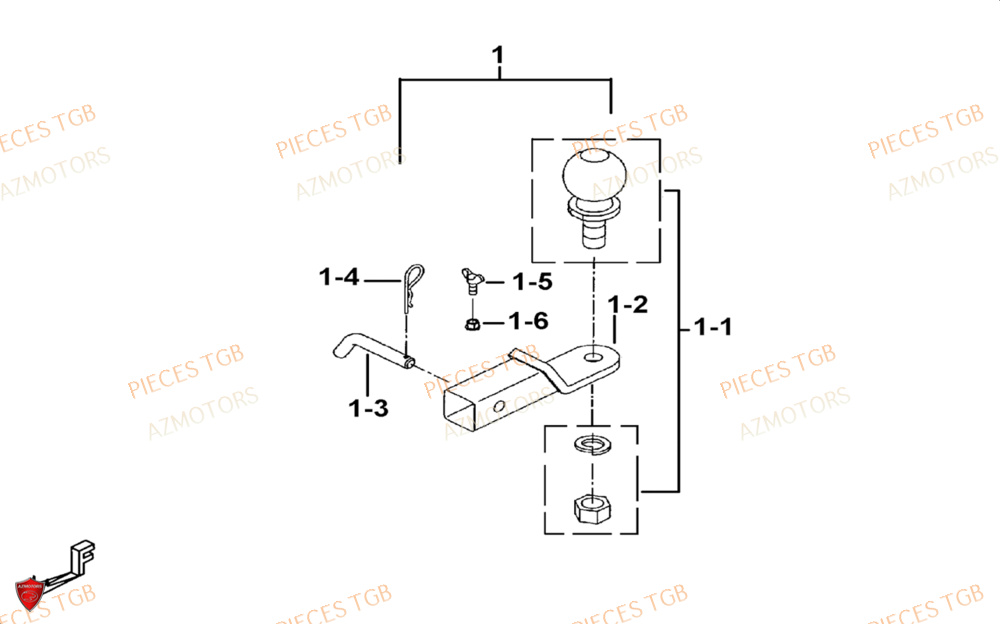 Attelages Option AZMOTORS Pieces TGB BLADE 1000 LTX ABS (No Serie RFCETTTBG.. Type: ETT-JJ)
