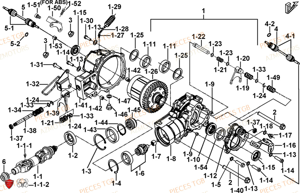 Blocage Differentiel Avant AZMOTORS Pieces TGB BLADE 1000 LTX ABS (No Serie RFCETTTBG.. Type: ETT-JJ)