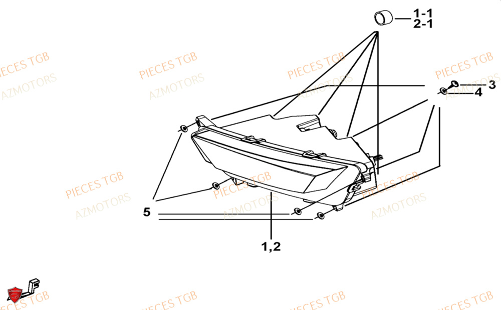 Eclairage Avant Led AZMOTORS Pieces TGB BLADE 1000 LTX ABS (No Serie RFCETTTBG.. Type: ETT-JJ)