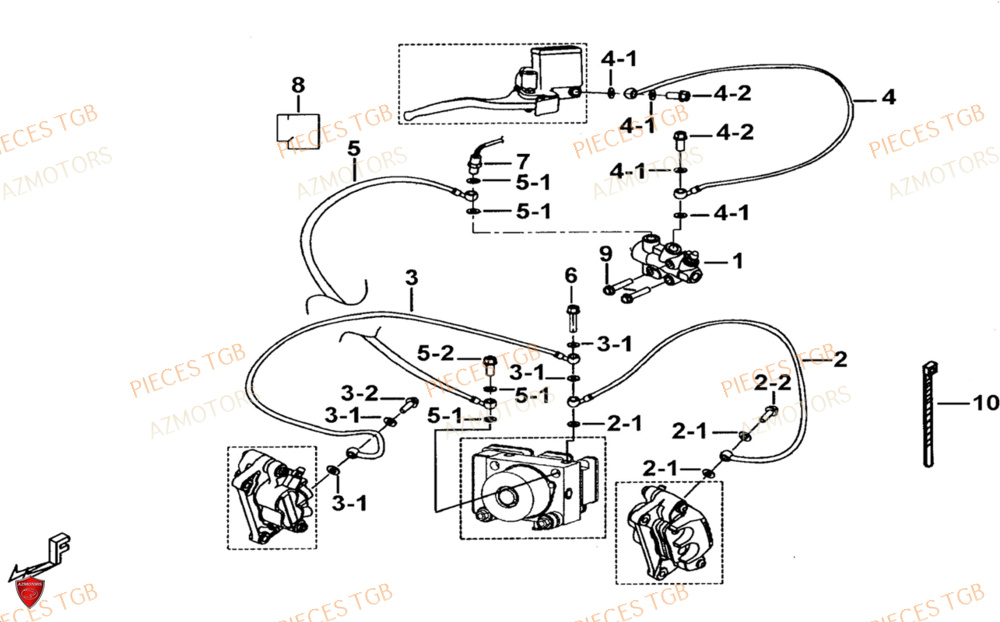 Frein Avant Modele Abs AZMOTORS Pieces TGB BLADE 1000 LTX ABS (No Serie RFCETTTBG.. Type: ETT-JJ)