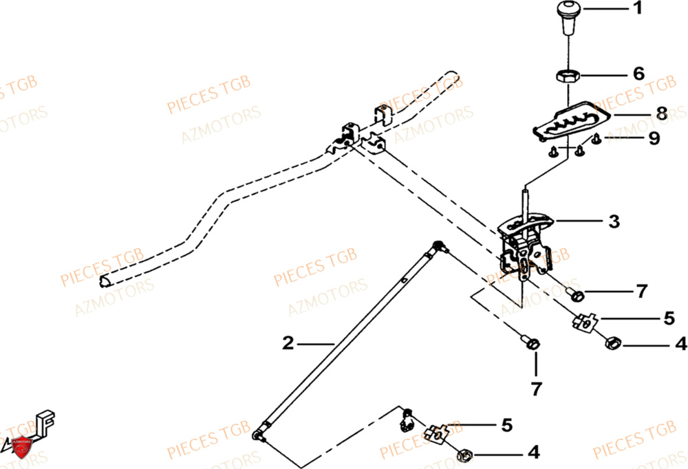 Levier De Vitesses AZMOTORS Pieces TGB BLADE 1000 LTX ABS (No Serie RFCETTTBG.. Type: ETT-JJ)
