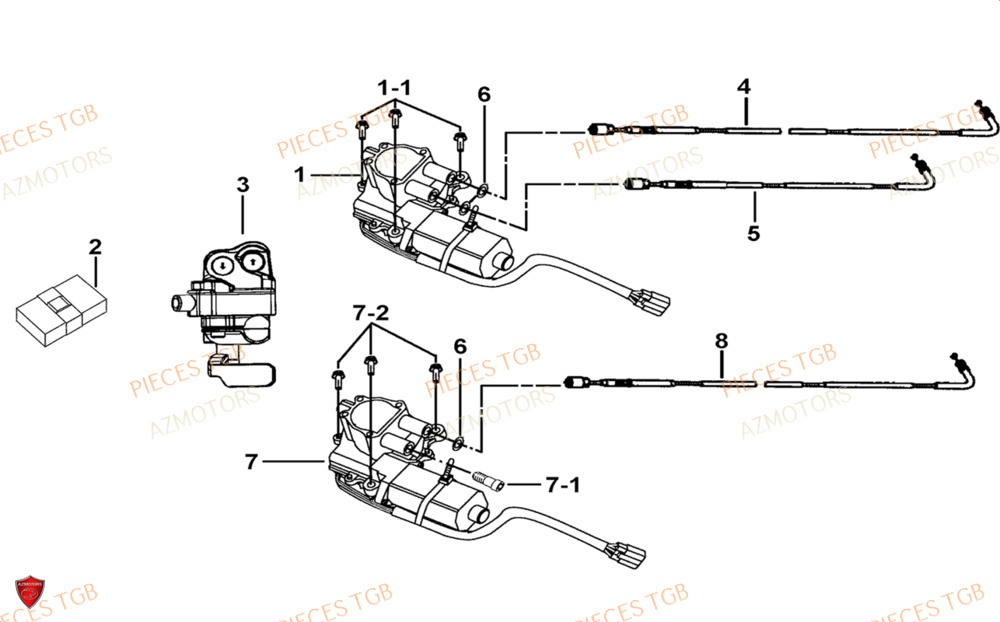 Moteur De Differentiel AZMOTORS Pieces TGB BLADE 1000 LTX ABS (No Serie RFCETTTBG.. Type: ETT-JJ)