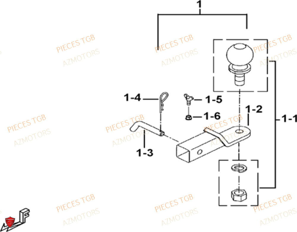 Attelages Option AZMOTORS Pieces TGB BLADE 1000 LTX EPS (No Serie RFCETTTBC.. Type: ETT-J)