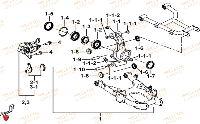 Axe Arriere TGB Pieces TGB BLADE 1000 LTX EPS (No Serie RFCETTTBC.. Type: ETT-J)