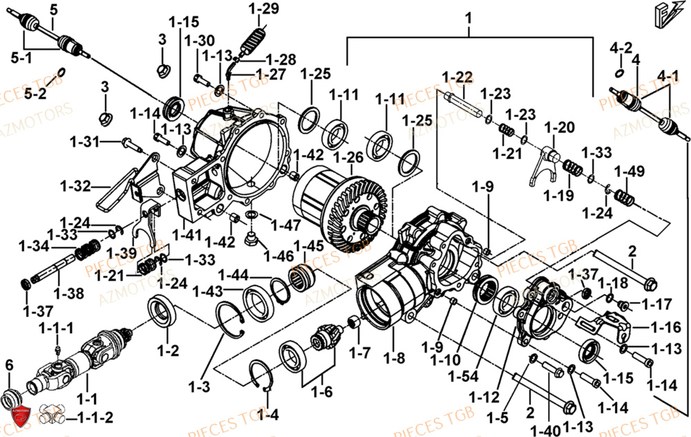 Blocage Differentiel Avant AZMOTORS Pieces TGB BLADE 1000 LTX EPS (No Serie RFCETTTBC.. Type: ETT-J)