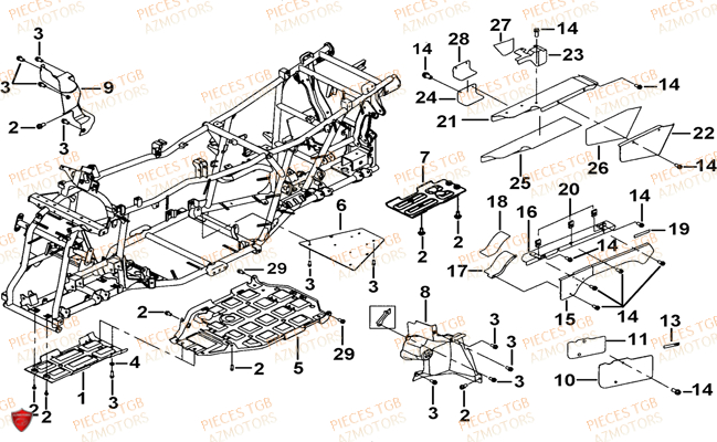 Chassis 2 TGB Pieces TGB BLADE 1000 LTX EPS (No Serie RFCETTTBC.. Type: ETT-J)