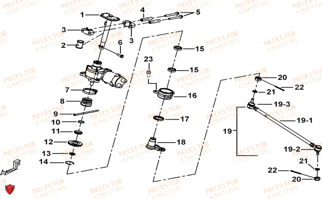 Colonne Direction Eps TGB Pieces TGB BLADE 1000 LTX EPS (No Serie RFCETTTBC.. Type: ETT-J)