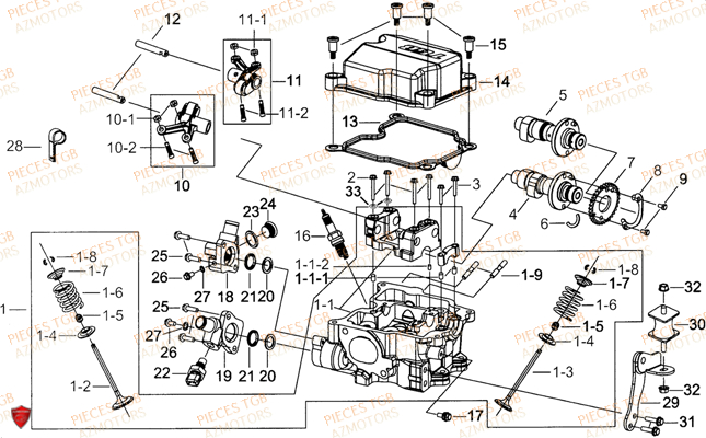 Culasse TGB Pieces TGB BLADE 1000 LTX EPS (No Serie RFCETTTBC.. Type: ETT-J)