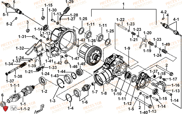 Differentiel Avant TGB Pieces TGB BLADE 1000 LTX EPS (No Serie RFCETTTBC.. Type: ETT-J)