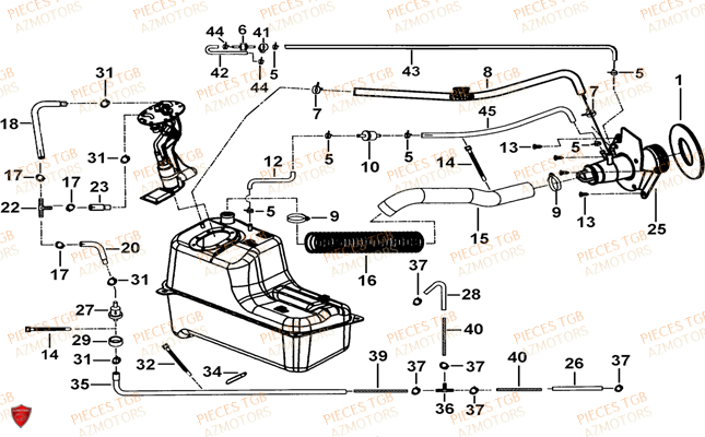 Equipement Reservoir TGB Pieces TGB BLADE 1000 LTX EPS (No Serie RFCETTTBC.. Type: ETT-J)