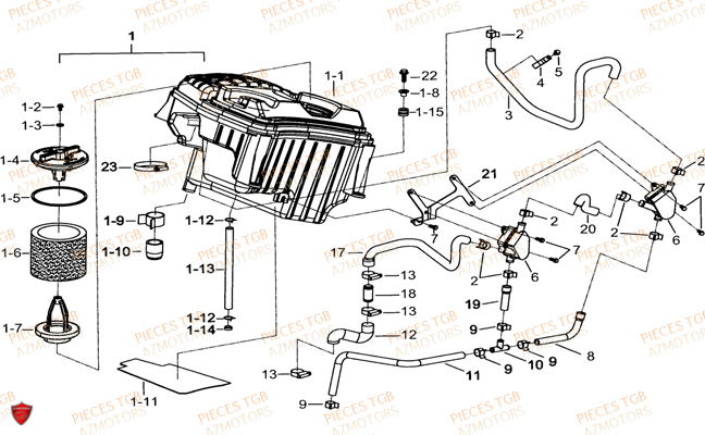 Filtre A Air TGB Pieces TGB BLADE 1000 LTX EPS (No Serie RFCETTTBC.. Type: ETT-J)