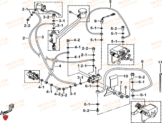 Frein Arriere TGB Pieces TGB BLADE 1000 LTX EPS (No Serie RFCETTTBC.. Type: ETT-J)