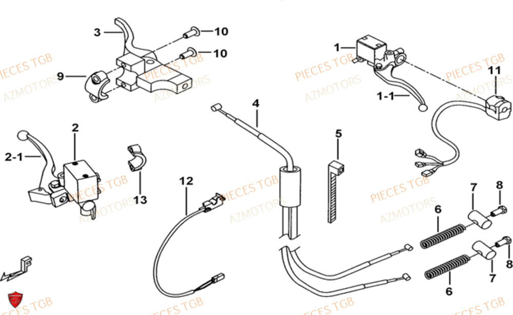 Maitre Cylindre AZMOTORS Pieces TGB BLADE 1000 LTX EPS (No Serie RFCETTTBC.. Type: ETT-J)