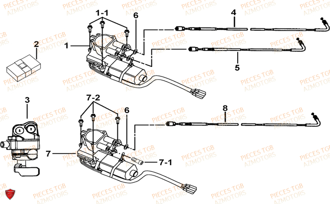 Moteur Differentiel TGB Pieces TGB BLADE 1000 LTX EPS (No Serie RFCETTTBC.. Type: ETT-J)