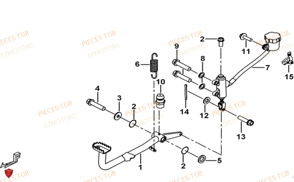 Pedale De Frein AZMOTORS Pieces TGB BLADE 1000 LTX EPS (No Serie RFCETTTBC.. Type: ETT-J)