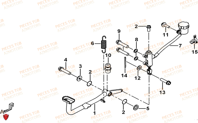 Pedale De Frein TGB Pieces TGB BLADE 1000 LTX EPS (No Serie RFCETTTBC.. Type: ETT-J)