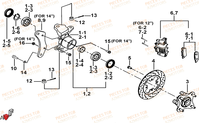 Porte Fusee De Direction TGB Pieces TGB BLADE 1000 LTX EPS (No Serie RFCETTTBC.. Type: ETT-J)