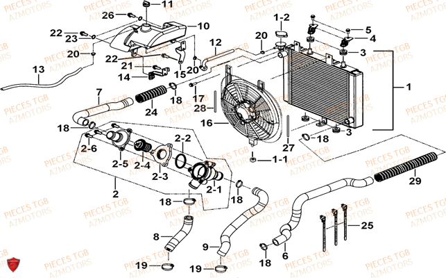 Refroidissement TGB Pieces TGB BLADE 1000 LTX EPS (No Serie RFCETTTBC.. Type: ETT-J)