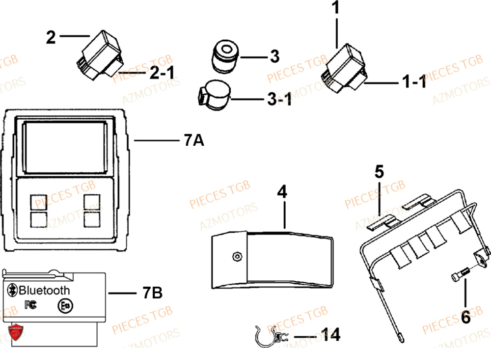 Relais Et Supports AZMOTORS Pieces TGB BLADE 1000 LTX EPS (No Serie RFCETTTBC.. Type: ETT-J)