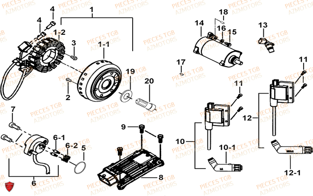 Systeme Electrique 1 TGB Pieces TGB BLADE 1000 LTX EPS (No Serie RFCETTTBC.. Type: ETT-J)